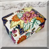 D93. China playing cards box with flowers by Horchow. - $12 